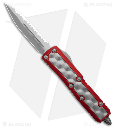 Microtech Daytona D/E OTF Auto Knife Bubble Ti Inlay/Alum (3"SW Serr)126-12RDBIS