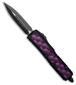Microtech Daytona D/E OTF Automatic Knife Black/Purple Bubble Inlay  (3" Black)