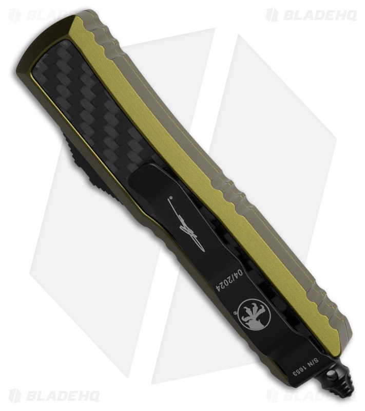 Microtech Daytona D/E OTF Knife OD Green Aluminum/CF Inlays (3" Black)