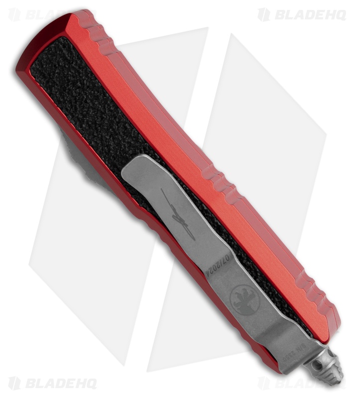 Microtech Daytona S/E OTF Knife Red Aluminum + 3M Inlays (3" Apocalyptic)