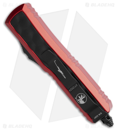 Microtech Daytona S/E OTF Automatic Knife Red Al + Black Bubble Inlay (3" Black)