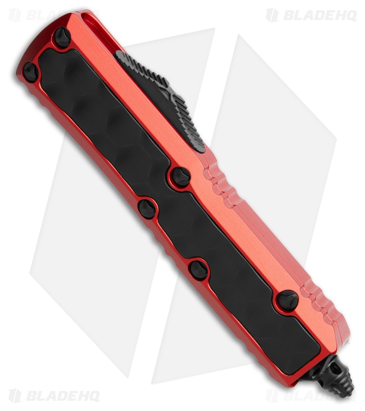 Microtech Daytona S/E OTF Automatic Knife Red Al + Black Bubble Inlay (3" Black)