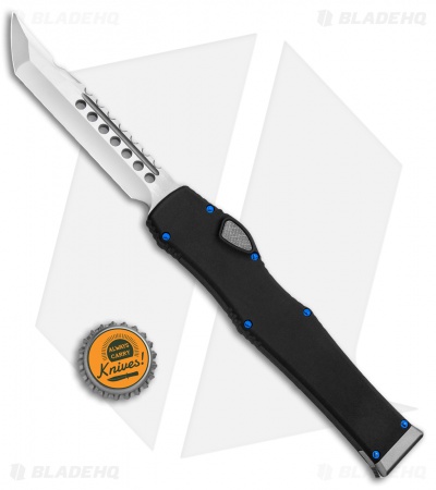 Marfione Custom Halo VI Hellhound Tanto OTF Black w/ Blue HW  (4.4" Mirror) 