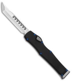 Marfione Custom Halo VI Hellhound Tanto OTF Black w/ Blue HW  (4.4" Mirror) 