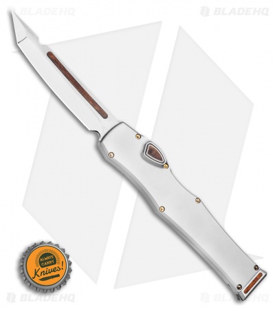 Marfione Custom Halo VI Tanto OTF Stainless Steel Ironwood Inlay (4.4" Mirror)