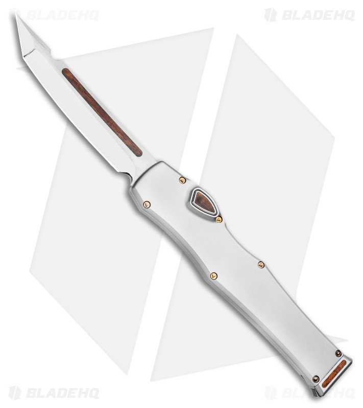 Marfione Custom Halo VI Tanto OTF Stainless Steel Ironwood Inlay (4.4" Mirror)
