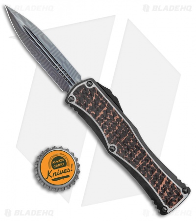 Marfione Custom Hera OTF Knife Snakeskin Copper Carbon Fiber  (3" Mosaic Dama) 