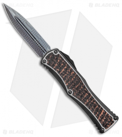 Marfione Custom Hera OTF Knife Snakeskin Copper Carbon Fiber  (3" Mosaic Dama) 