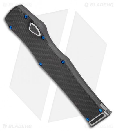 Marfione Custom Halo VI Hellhound Tanto OTF CF Top w/Blue HW  (4.4" Mirror) 