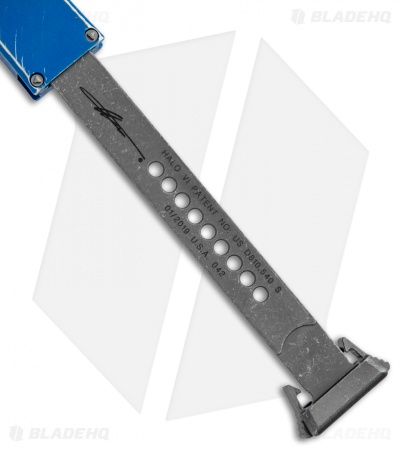 Microtech Halo VI Hellhound OTF Knife Blue Distressed (4.4" Apocalyptic) 