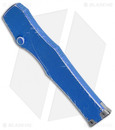 Microtech Halo VI Hellhound OTF Knife Blue Distressed (4.4" Apocalyptic) 