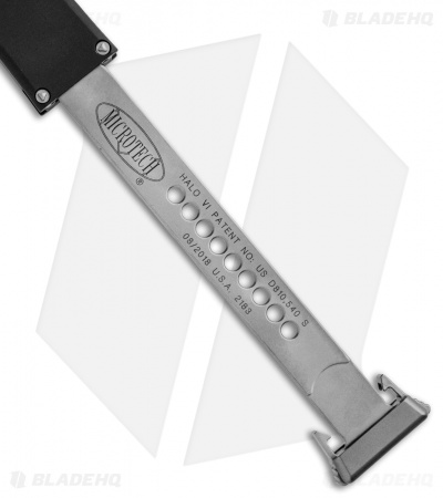 Microtech Halo VI Tanto OTF Automatic Knife Black (4.4" Satin Serr) 250-5