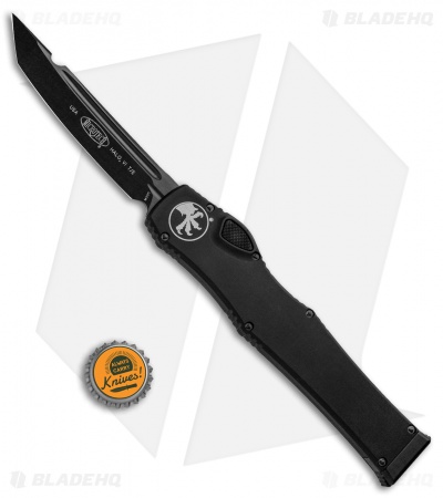 Microtech Halo VI Tanto OTF Automatic Knife Black Tactical (4.4" Black DLC )