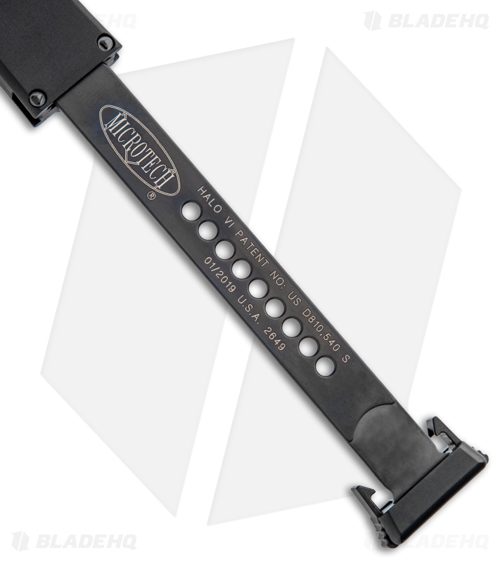 Microtech Halo VI Tanto OTF Automatic Knife Black Tactical (4.4" Black DLC )