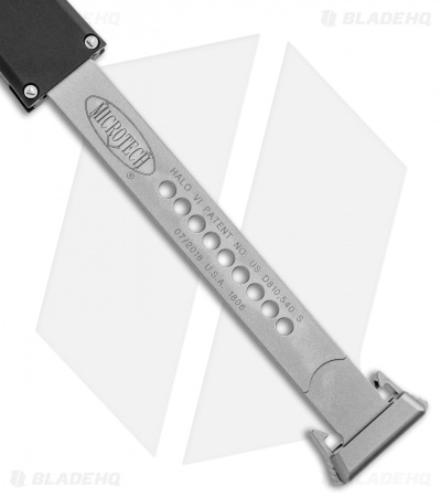 Microtech Halo VI Tanto OTF Automatic Knife (4.4" Stonewash  Serr) 250-11