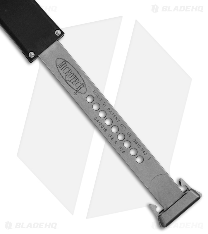 Microtech Halo VI Tanto OTF Automatic Knife Black (4.4" Satin) 250-4