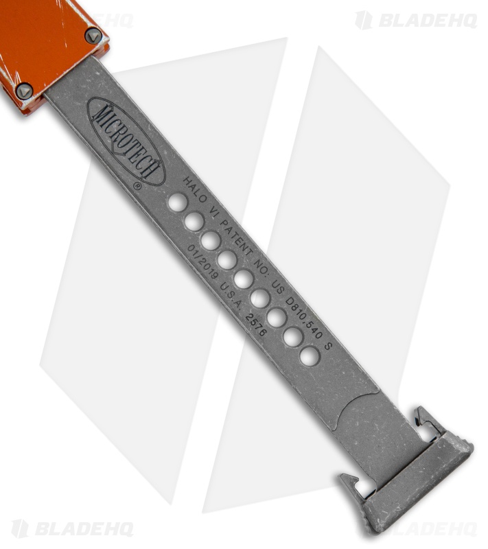 Microtech Halo VI Tanto OTF Knife Orange Distressed (4.4" Apocalyptic)