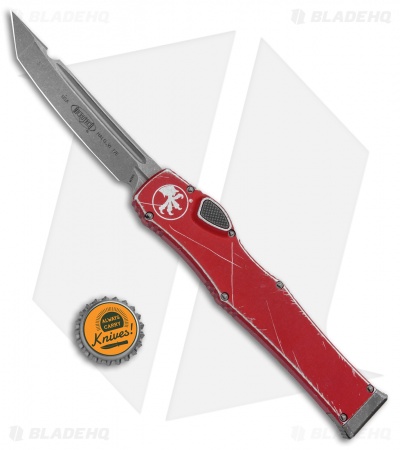 Microtech Halo VI Tanto OTF Knife Red Distressed (4.4" Apocalyptic) 