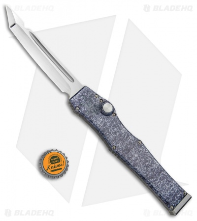 Microtech Marfione Custom Blue/Gray Splash Halo V Tanto Knife OTF (4.6" Polish)