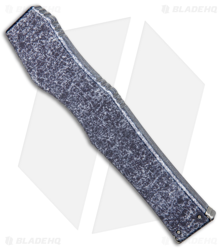 Microtech Marfione Custom Blue/Gray Splash Halo V Tanto Knife OTF (4.6" Polish)
