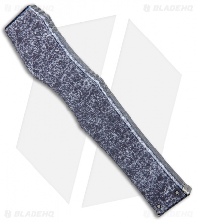 Microtech Marfione Custom Blue/Gray Splash Halo V Tanto Knife OTF (4.6" Polish)