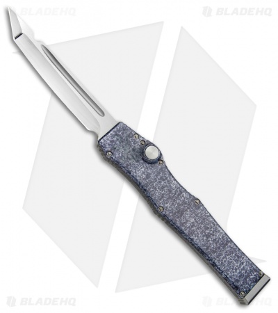 Microtech Marfione Custom Blue/Gray Splash Halo V Tanto Knife OTF (4.6" Polish)
