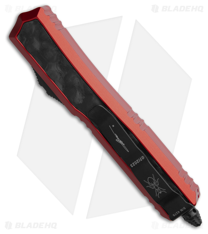 Microtech Makora D/E Auto OTF Knife Red/Bubble Inlay (3.4" DLC)206-1DLCTRDBIS