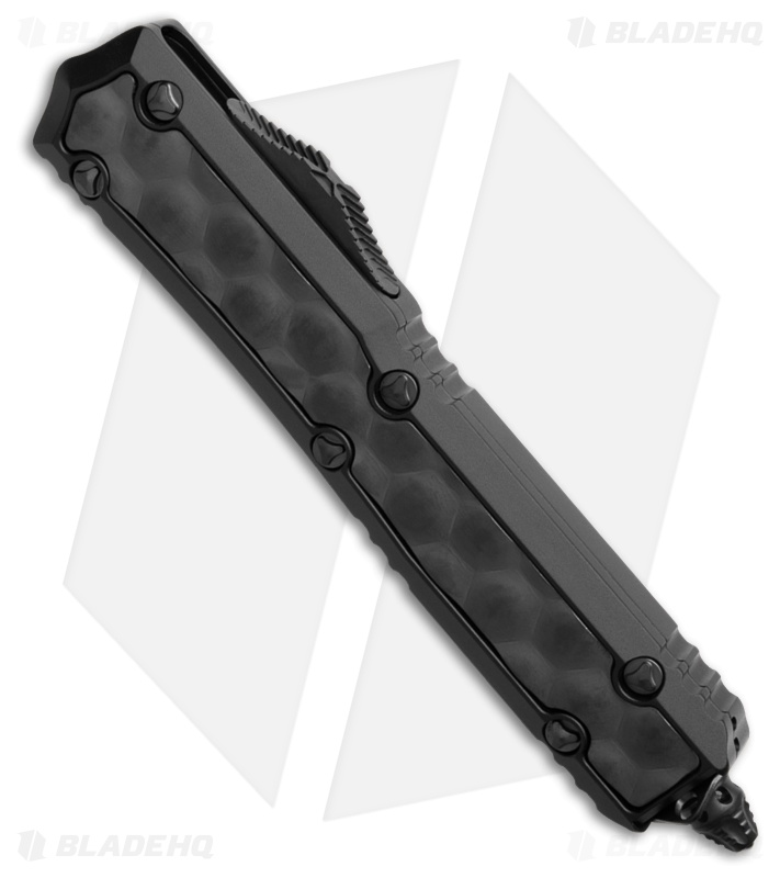 Microtech Makora D/E OTF Auto Knife Bubble Inlay Black (3.4" DLC Serr)