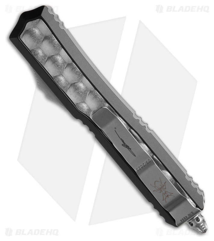 Microtech Makora D/E OTF Auto Knife Bubble Inlay Black (3.4" Stonewash)