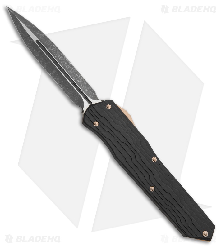 Marfione Custom Cypher D/E OTF Automatic Knife Black w/ Bronze HW (4" Fallout)