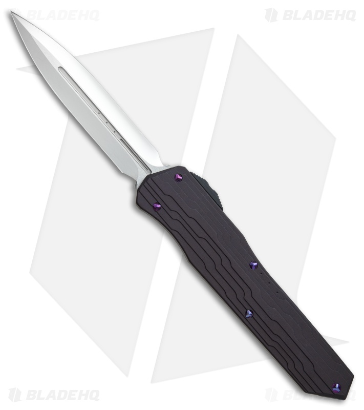 Marfione Custom Cypher D/E OTF Automatic Knife w/ Purple HW (4" Mirror Polish)