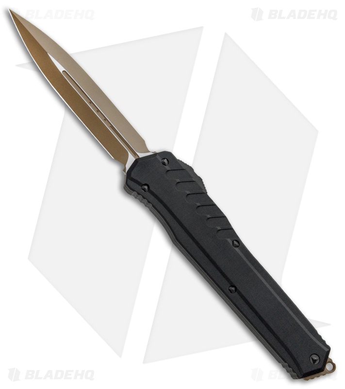 Microtech Cypher MK7 D/E OTF Automatic Knife Black (4" Tan) 242M-1TNBK