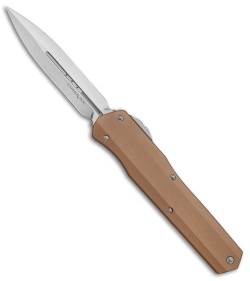 Microtech Cypher D/E OTF Automatic Knife Smooth Tan (4" Stonewash)