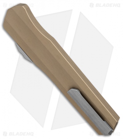 Microtech Cypher D/E OTF Automatic Knife Smooth Tan (4" Stonewash Full Serr)