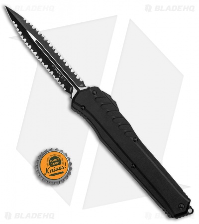 Microtech Cypher D/E OTF Auto Knife Tactical (4" Black Serr) 242M-D3T 