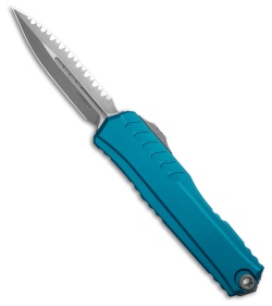 Microtech Cypher II D/E OTF Automatic Knife Blue Aluminum (3.5" Apoc Full Serr)