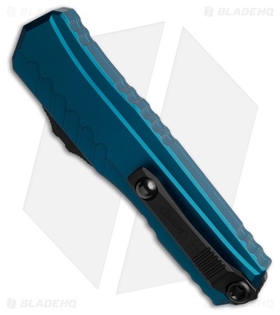 Microtech Cypher II D/E OTF Automatic Knife Blue Al (3.5" Black) 1242-1BL