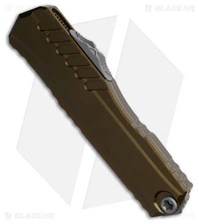 Microtech Cypher II D/E OTF Automatic Knife OD Green Al (3.5" Apocalyptic Serr)