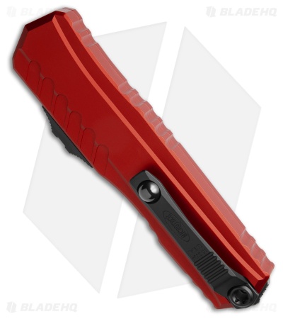 Microtech Cypher II D/E OTF Automatic Knife Red (3.5" Black Serr) 1242-2RD