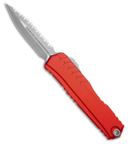 Microtech Cypher II D/E OTF Automatic Knife Red Aluminum (3.5" Apoc Full Serr)