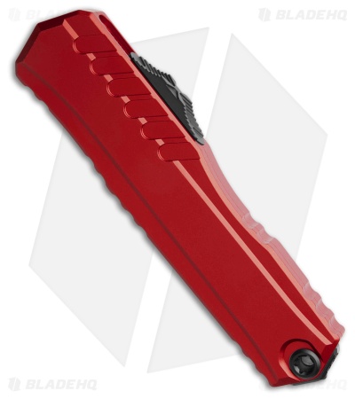 Microtech Cypher II D/E OTF Automatic Knife Red Al (3.5" Black Full Serr)