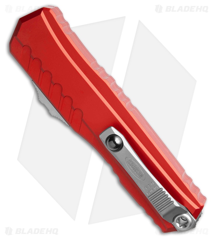 Microtech Cypher II D/E OTF Automatic Knife Red Aluminum (3.5" SW Full Serr)