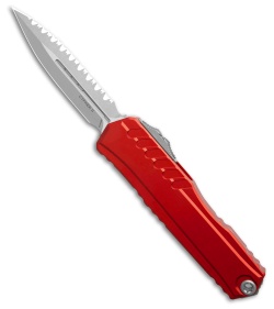 Microtech Cypher II D/E OTF Automatic Knife Red Aluminum (3.5" SW Full Serr)