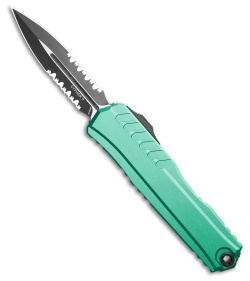 Microtech Cypher II D/E OTF Automatic Knife Turquoise Aluminum (3.5" Black Serr)