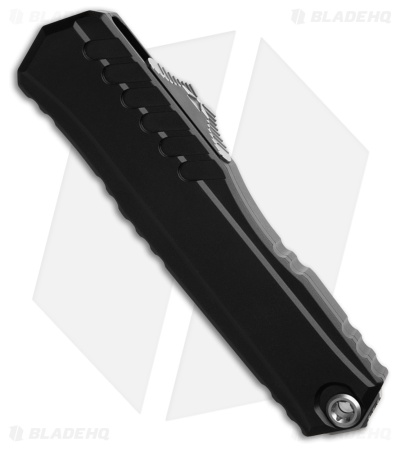 Microtech Cypher II S/E OTF Automatic Knife Black Aluminum (3.5" Stonewash Serr)