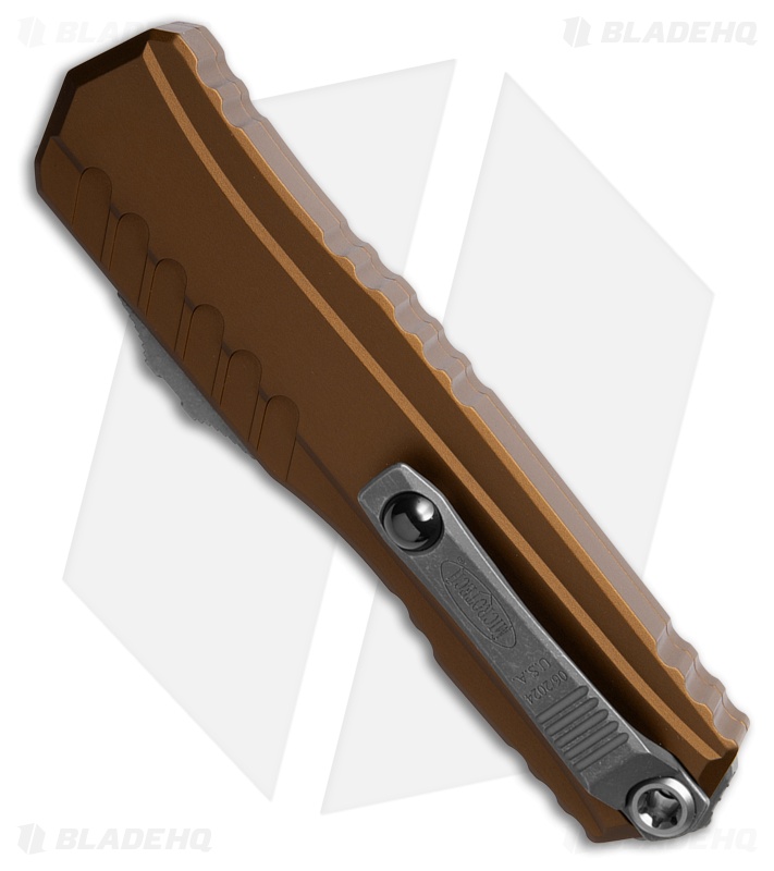 Microtech Cypher II S/E OTF Automatic Knife Tan Aluminum (3.5" Apocalyptic)