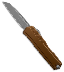 Microtech Cypher II S/E OTF Automatic Knife Tan Aluminum (3.5" Apocalyptic)