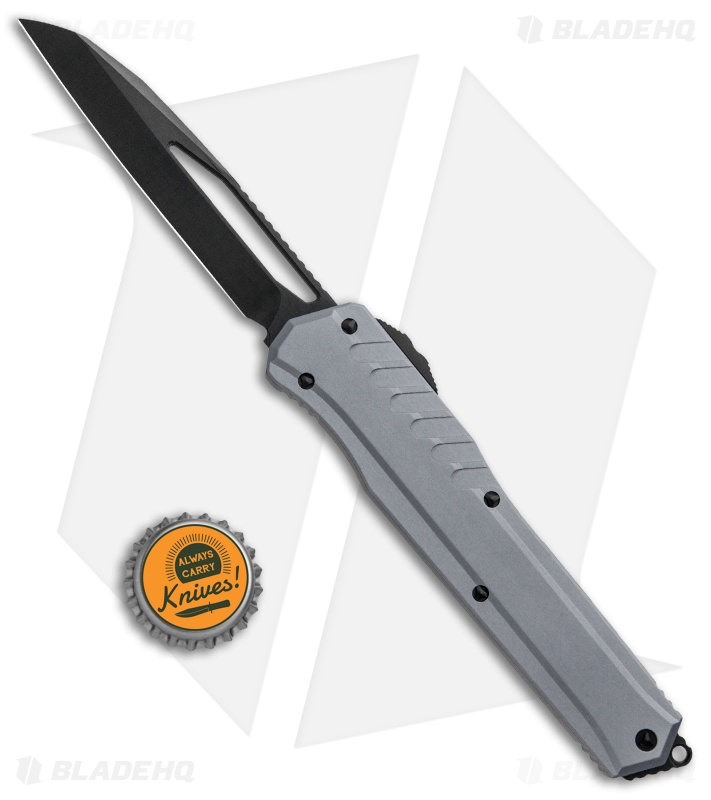 Microtech Cypher MK7 S/E OTF Automatic Knife Gray (4" Black) 241M-1DLCGY