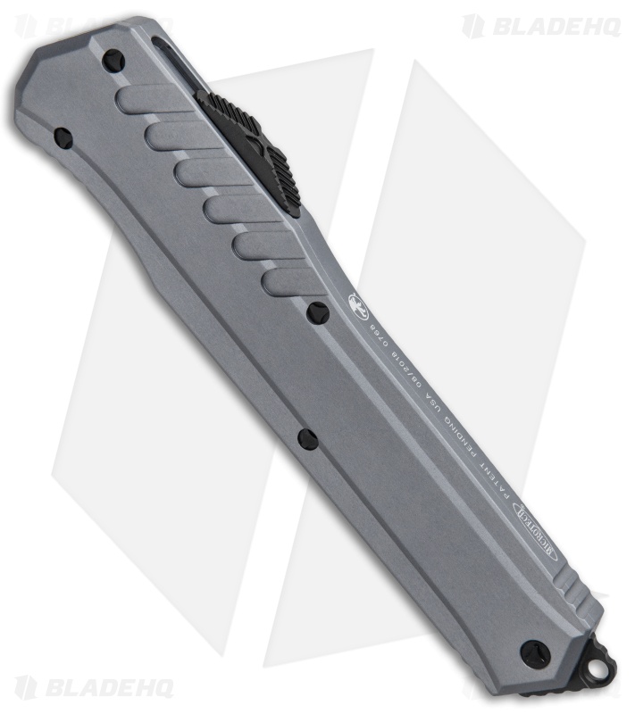 Microtech Cypher MK7 S/E OTF Automatic Knife Gray (4" Black) 241M-1DLCGY