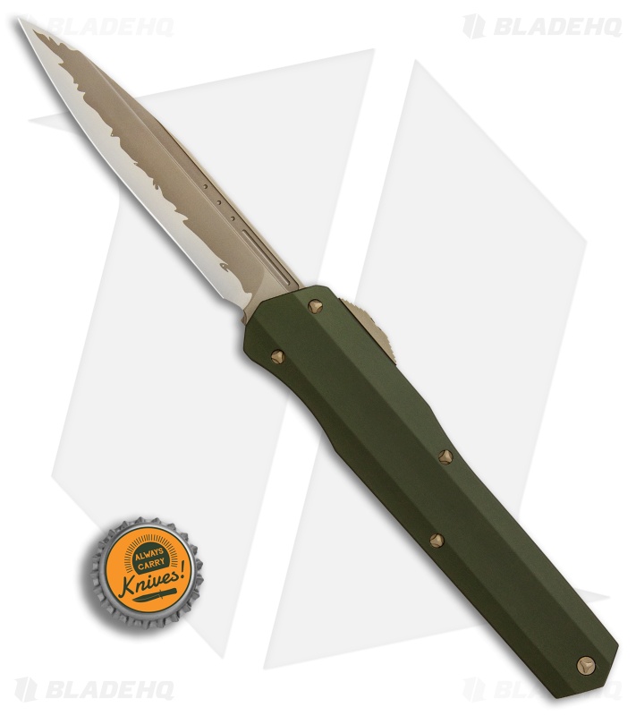 Microtech Cypher S/E OTF | OD Green Automatic Knife | Bronze Katana